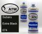 Preview: Subaru, Extra Black, 074: 400ml Sprühdose + 400ml Klarlack - Set, von ATW Autoteile West.